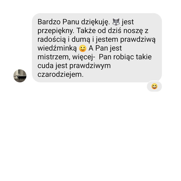 NASZYJNIK Z RYSUNKU DZIECKA - MEDALION WIEDŹMINKI - WILK