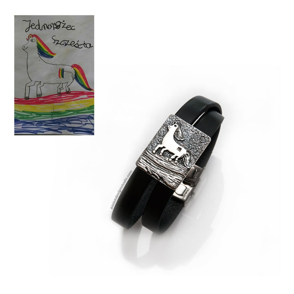 BRANSOLETKA Z RYSUNKU DZIECKA - JEDNOROŻEC SZCZĘŚCIA 🌈🦄