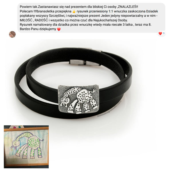 BRANSOLETKA Z RYSUNKU DZIECKA - ŻYRAFA OD WNUCZKI DLA DZIADKA 🦒