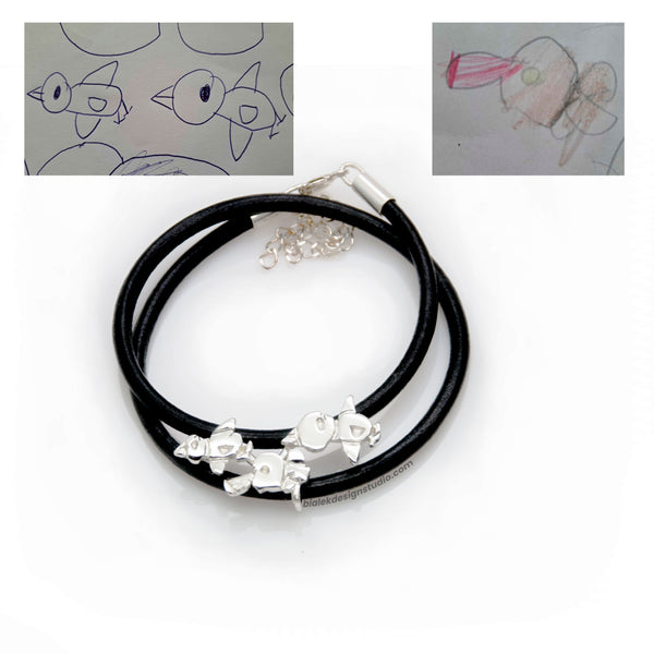 BRANSOLETKA Z RYSUNKU DZIECKA - LECĄCE PTAKI 🕊️🕊️🕊️