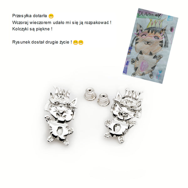 KOLCZYKI Z RYSUNKU DZIECKA - KOTKI 🐱🐱