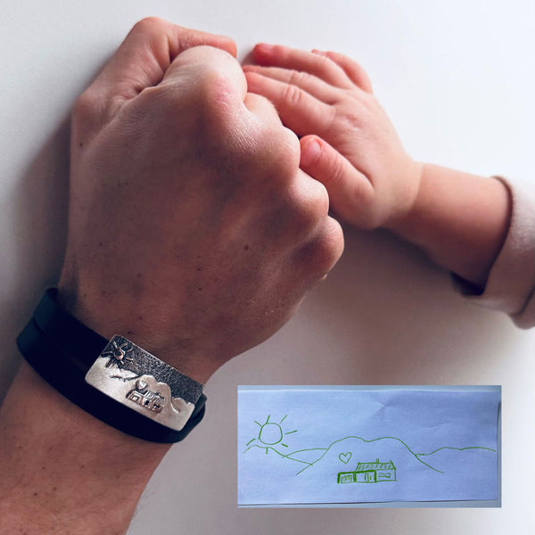 BRANSOLETKA Z RYSUNKU DZIECKA - DOMEK DLA TATY