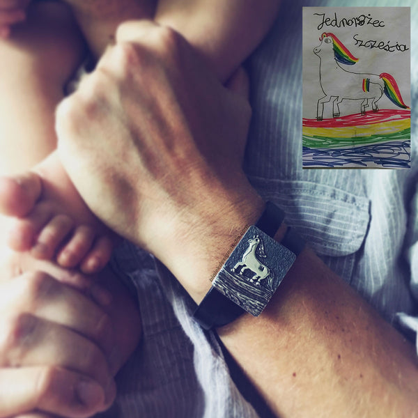 BRANSOLETKA Z RYSUNKU DZIECKA - JEDNOROŻEC SZCZĘŚCIA 🌈🦄