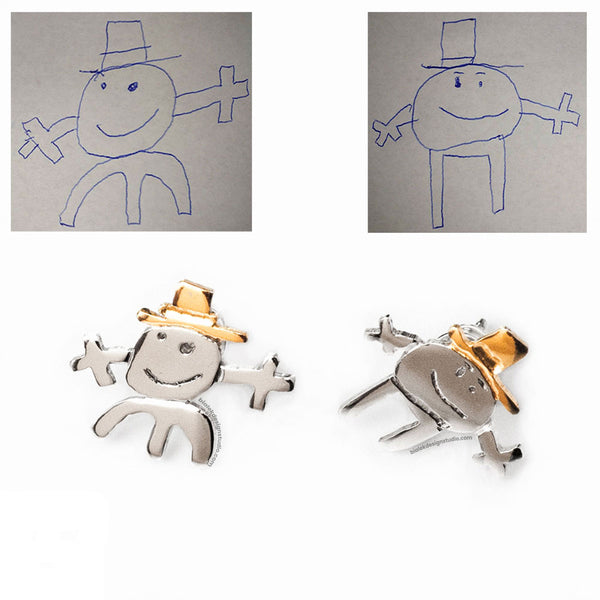 KOLCZYKI Z RYSUNKU DZIECKA - KAPELUSZNIKI