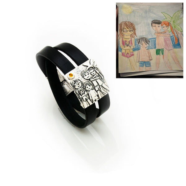 BRANSOLETKA Z RYSUNKU DZIECKA - ZANZIBAR Z CYTRYNOWYM SŁOŃCEM