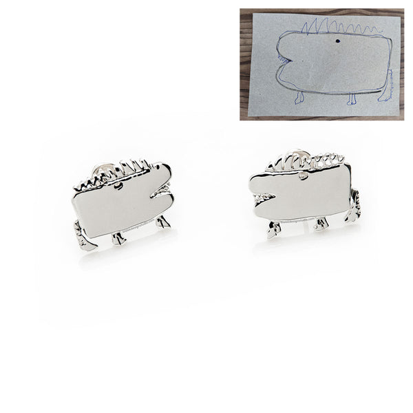 CUSTOM KIDS DRAWING EARRINGS - THE TEETH MONSTER