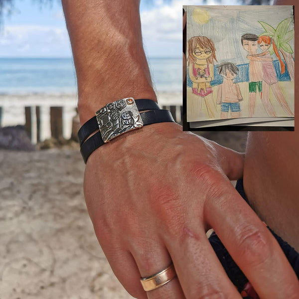 BRANSOLETKA Z RYSUNKU DZIECKA - ZANZIBAR Z CYTRYNOWYM SŁOŃCEM