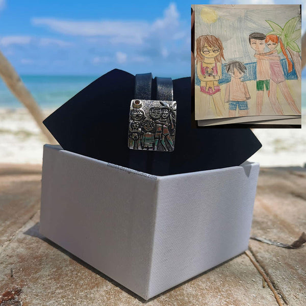 BRANSOLETKA Z RYSUNKU DZIECKA - ZANZIBAR Z CYTRYNOWYM SŁOŃCEM