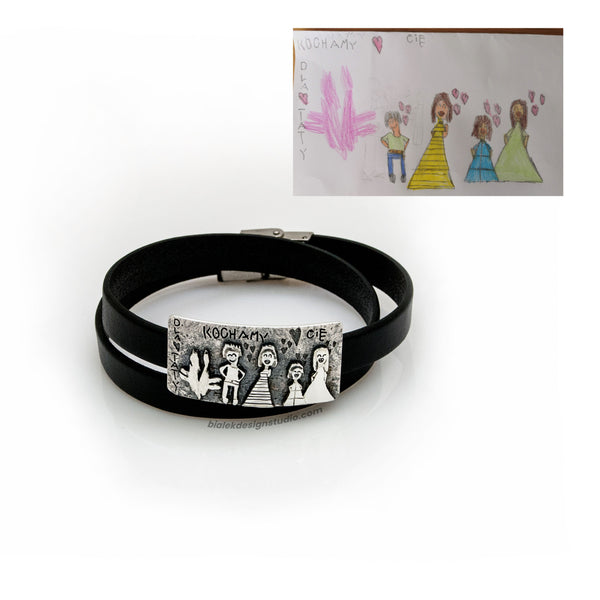 CUSTOM BRACELET FROM CHILD'S DRAWING - WE LOVE ❤ YOU