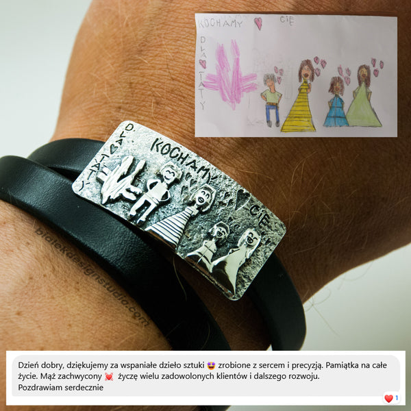CUSTOM BRACELET FROM CHILD'S DRAWING - WE LOVE ❤ YOU