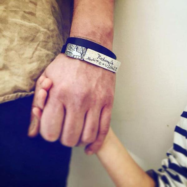 CUSTOM BRACELET FROM CHILD'S DRAWING - WE LOVE YOU NORBI TOMUŚ & ANIA❤