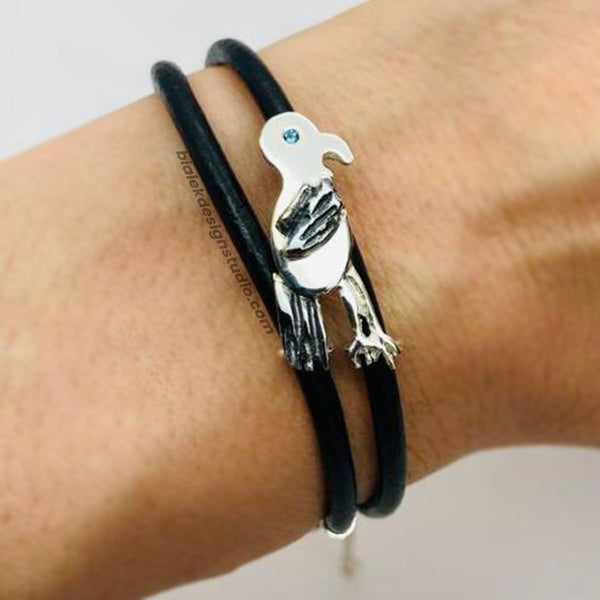 CUSTOM BRACELET FROM CHILD'S DRAWING - AN EAGLE WITH THE TOPAZ EYE