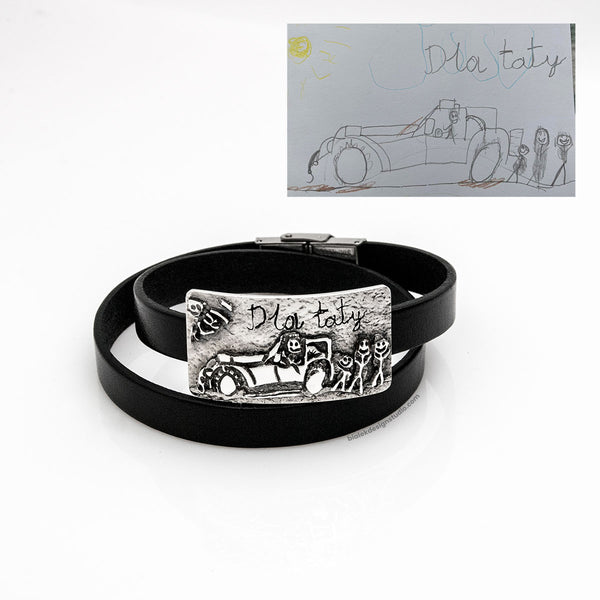 CUSTOM BRACELET FROM CHILD'S DRAWING - AUTO FOR DAD