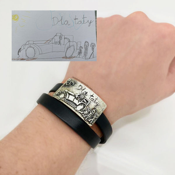 CUSTOM BRACELET FROM CHILD'S DRAWING - AUTO FOR DAD